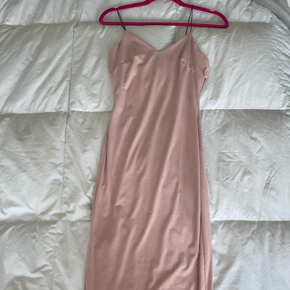Suede pink dress